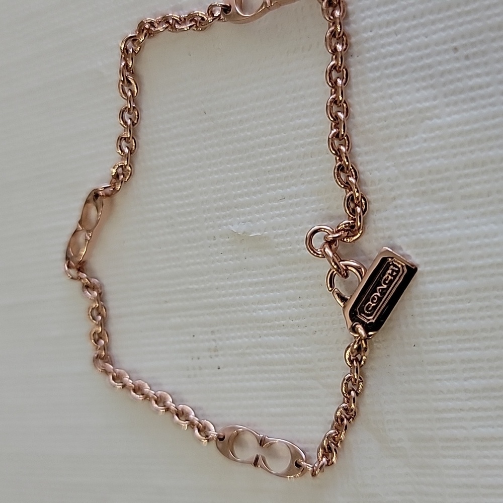 Coach Rose Gold Chain Bracelet And Necklace SET - Picture 4 of 8